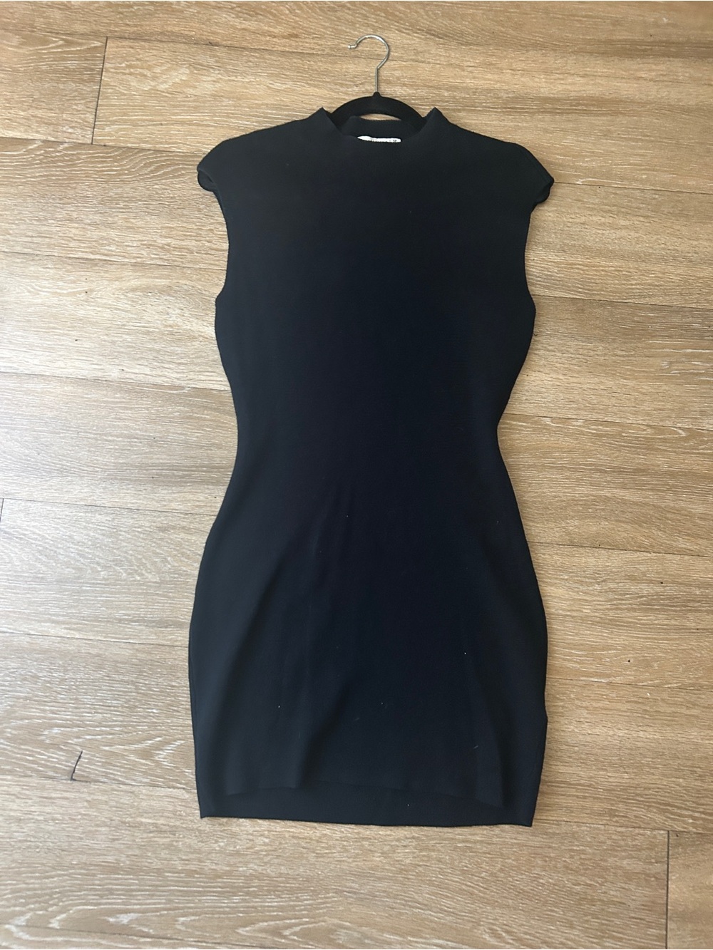 Abercrombie & Fitch Black Cap-Sleeve Bodycon Mini Dress
